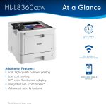 Brother Business Color Laser Printer, HL-L8360CDW, Wireless Networking, Automatic Duplex Printing, Mobile Printing, Cloud printing,  Dash Replenishment Ready,White - Image 3